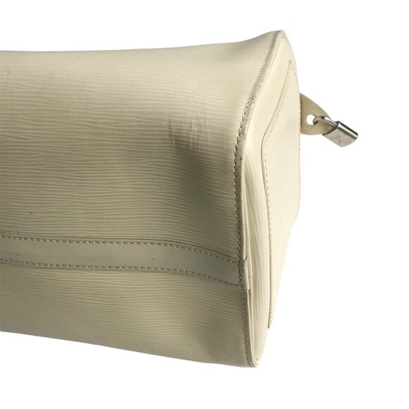 Louis Vuitton Speedy 30 Epi Leather Boston Bag Double Handle Satchel Purse Ivory - Picture 10 of 16